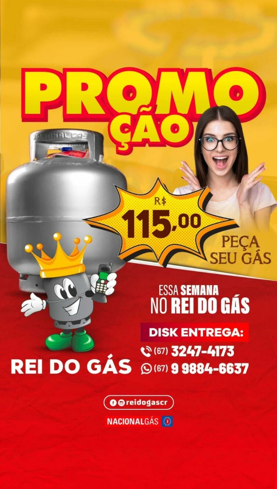 Imagem de compartilhamento para o artigo Promoção Imperdível: Gás Mais Barato Só no Rei do Gás em Costa Rica da MS Todo dia